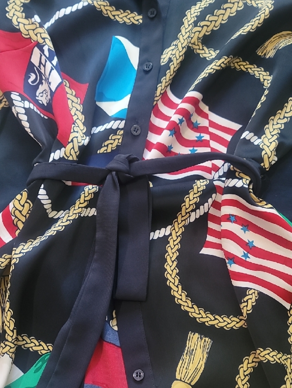 Tommy Hilfiger Navy Dress with Subtle Red Trim - Picture 3 of 5